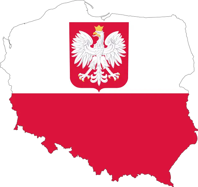 Map and flag of Poland for an article about how the Karta Polaka reduces the time to get Polish Citizenship by descent