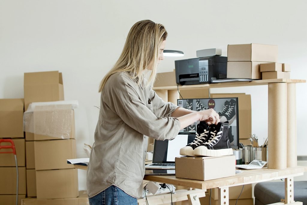 Woman Packing to Move Out