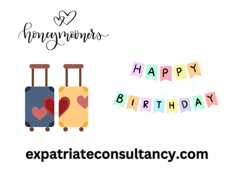 Picture for article on How to Get Luxury Hotels for Cheap with the illustration of luggage, birthday flags and honeymoon welcome sign.