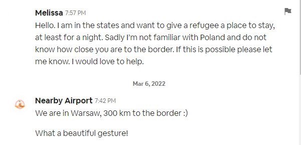 Person helping ukrainian refugees in Poland