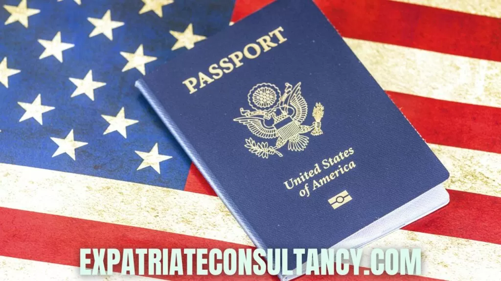 Photo of American passport and flag to illustrate section about an american moving abroad checklist