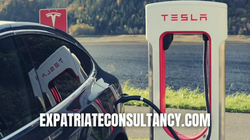 Tesla recharging. 75% of the cars in Norway are electric vehicles.