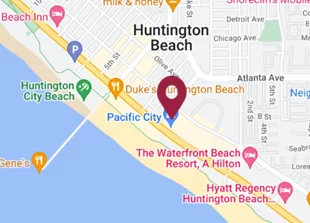 Pacific City is a new region and is among the safe areas of Huntington Beach. Source: Google Maps.