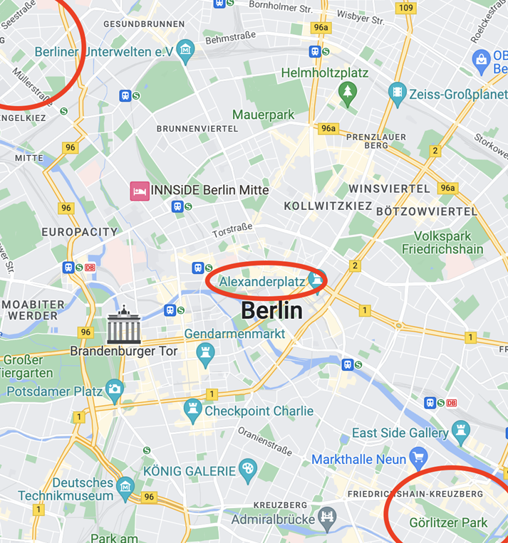Map of the Areas to Avoid in Berlin