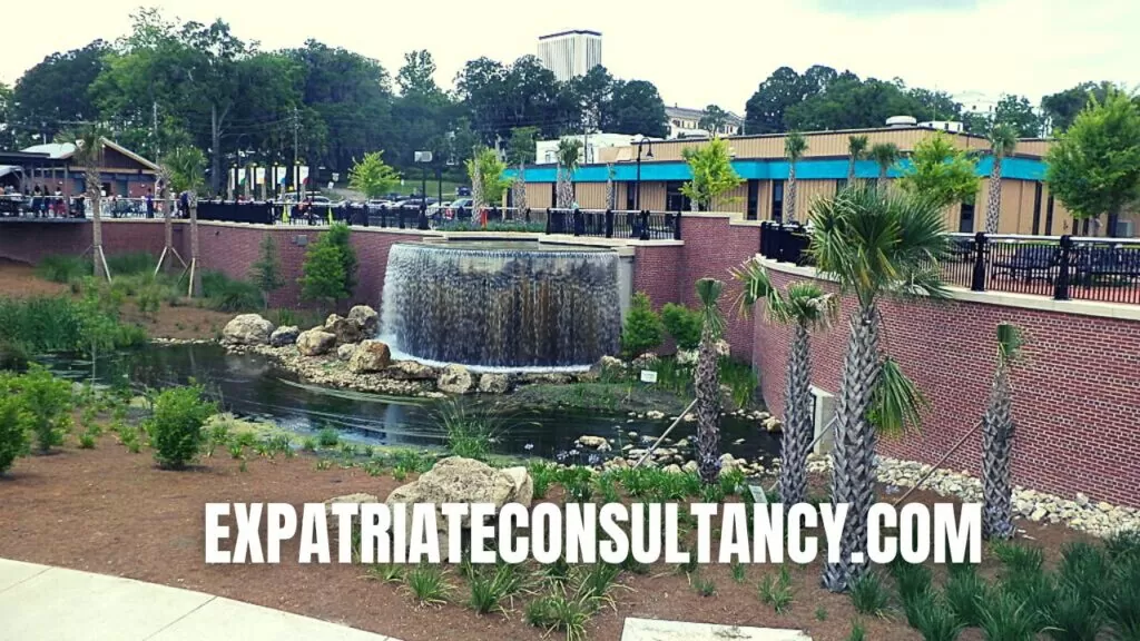 Picture of the Cascades Park. While Tallahassee has some bad areas, there are also places relatively safe.