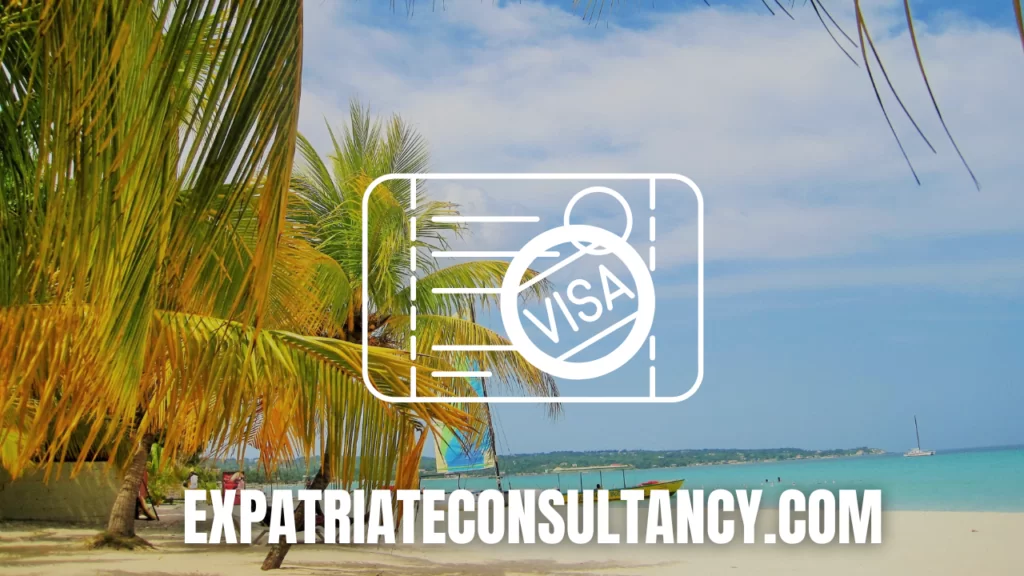 Picture of Jamaica with the illustration of a visa