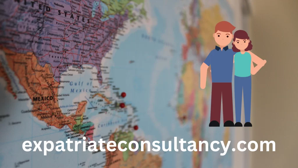 Image of world map and couple to illustrate article about countries with retirement visas