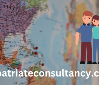 Image of world map and couple to illustrate article about countries with retirement visas
