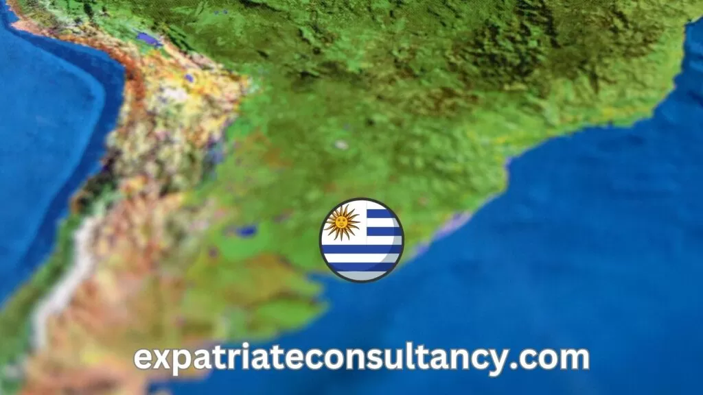 Uruguay in a partial map of South America
