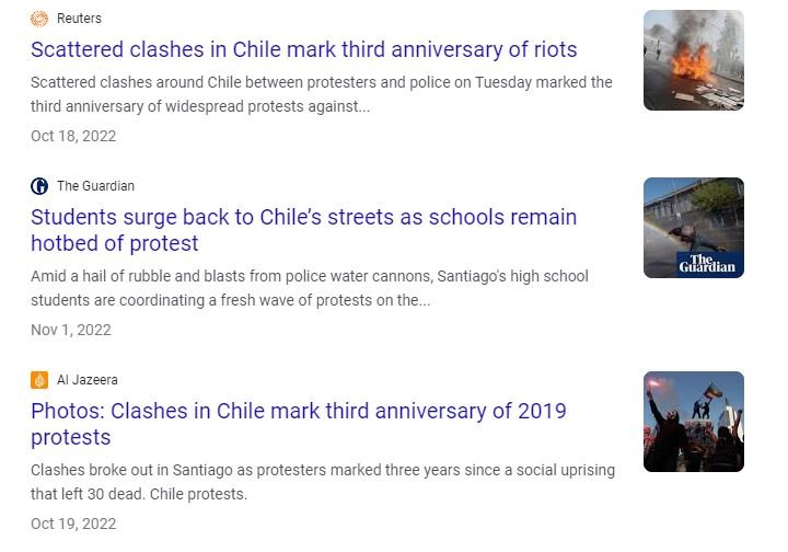News about Riots in Chile