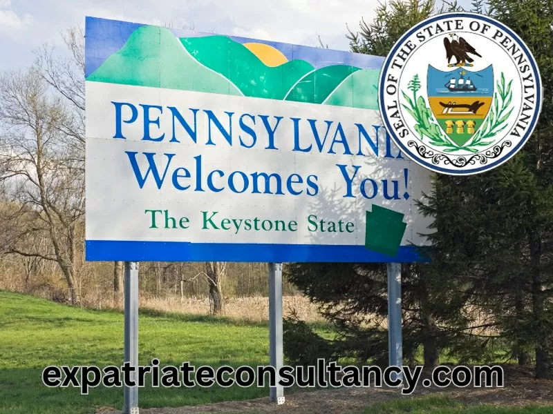 Image of entrance to the state of Pennsylvania for article about the most dangerous cities in PA