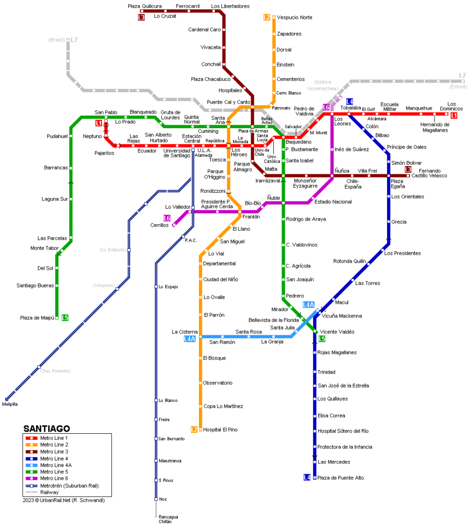 Santiago Metro Map