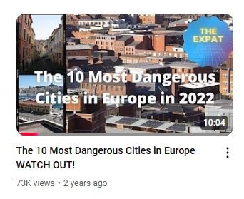 Thumb of the video about the most dangerous cities in Europe