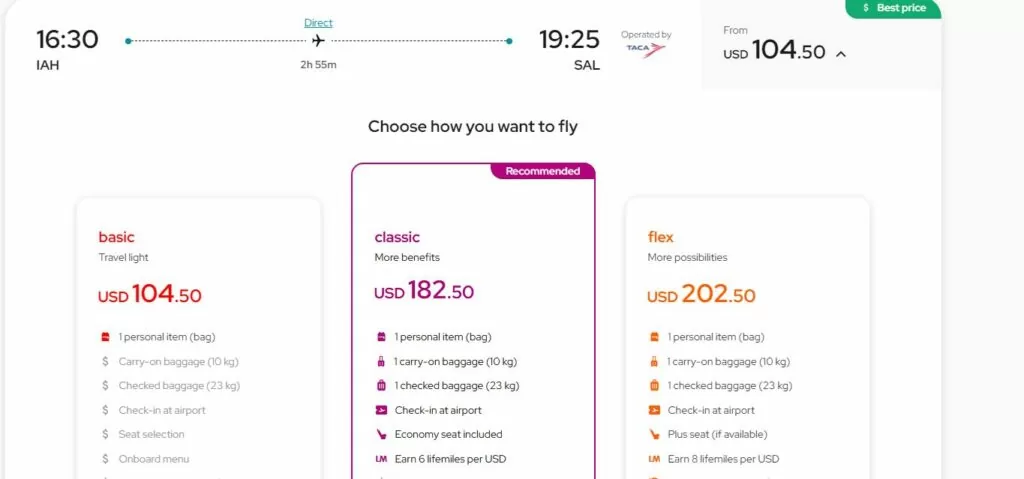 Houston to El Salvador