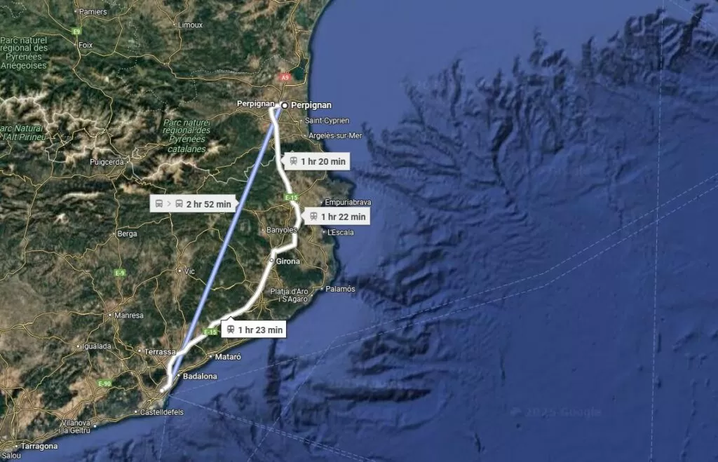 Perpignan to Barcelona