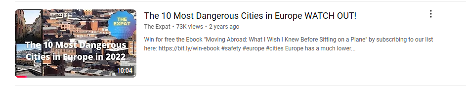 Video about the most dangerous cities in Europe, including Bradford.